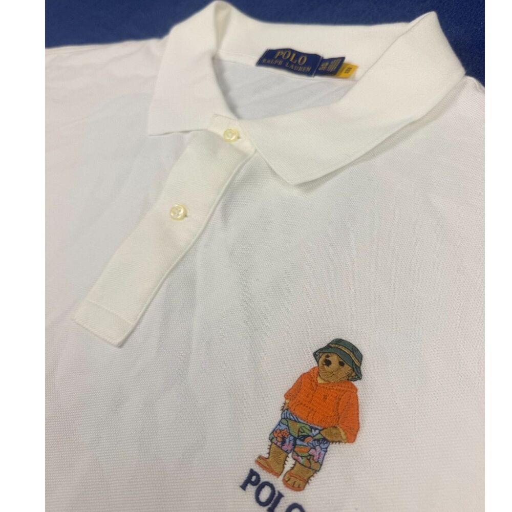 Polo Ralph Lauren Mens 4xb White Polo Shirt Embro… - image 1